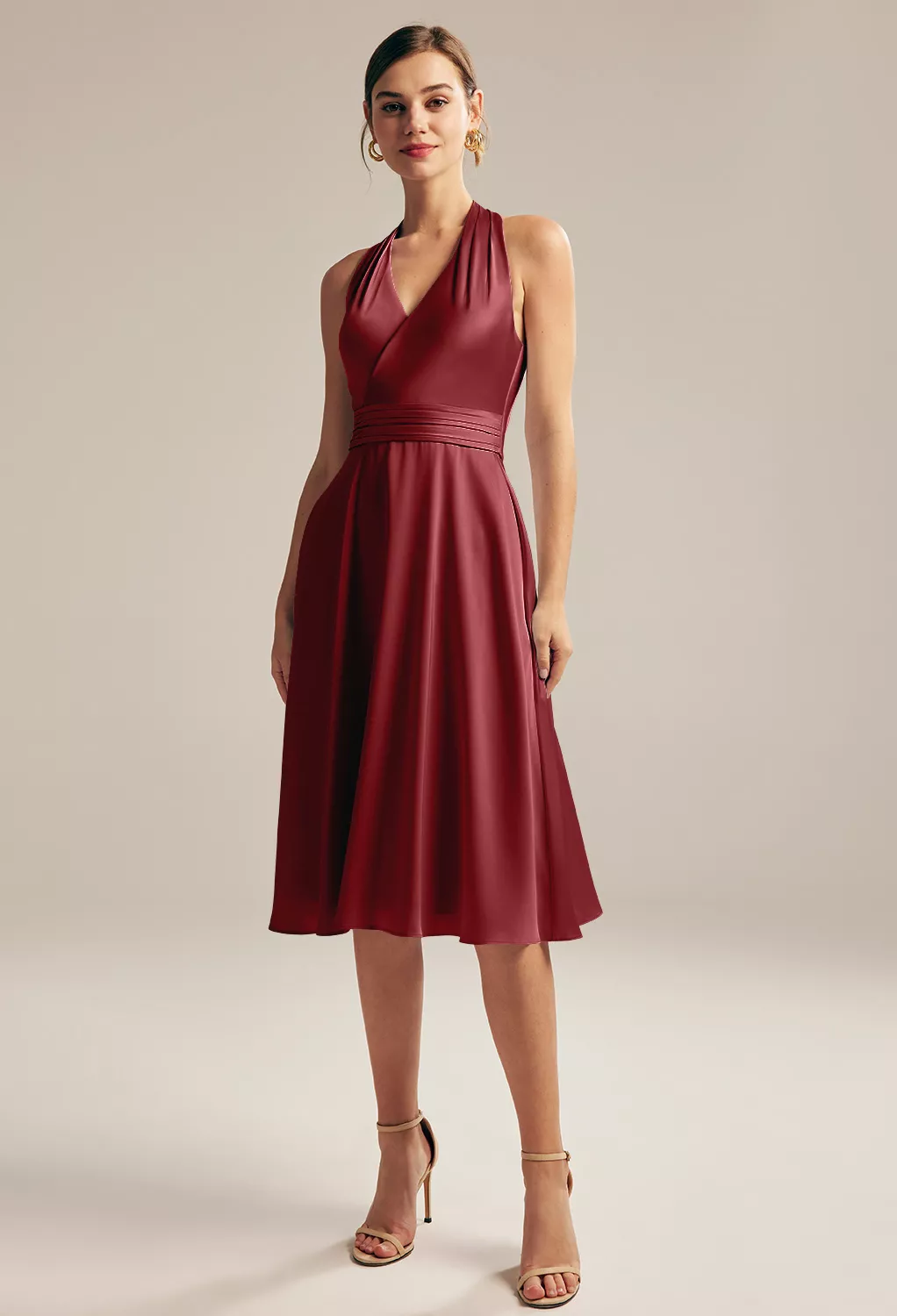 AW Mercy Burgundy  Beach Wedding Guest Dresses